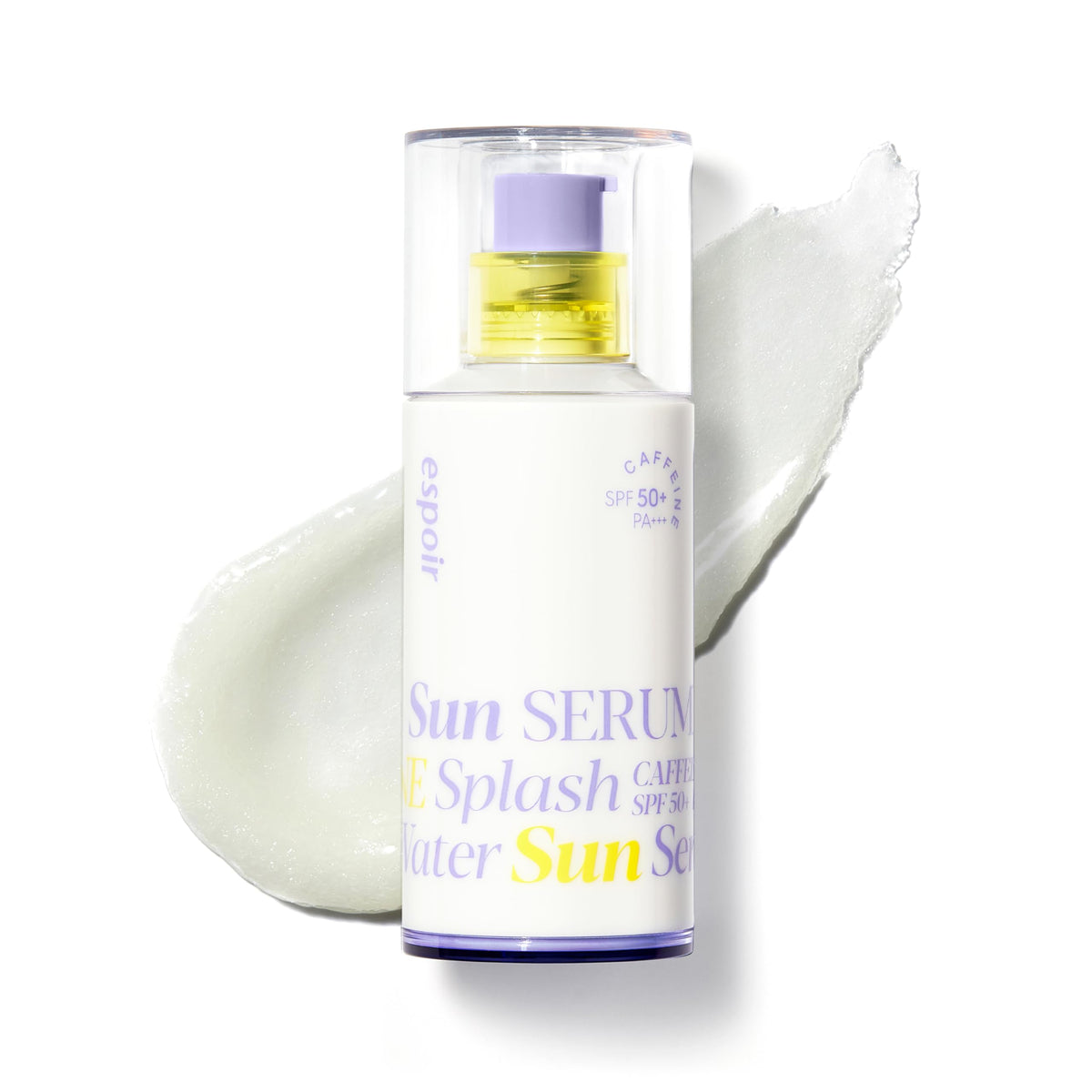 Espoir Water Splash Sun Serum pump bottle for quick, even protection while applying sunscreen