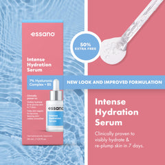 Essano Intense Hydration Serum dropper enables precise, gentle application.