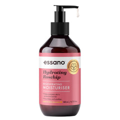 Essano Rosehip Regenerating Facial Moisturiser bottle delivering lasting hydration and soft skin.