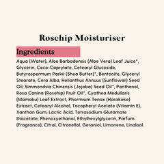 Essano Rosehip Regenerating Facial Moisturiser ingredients on label indicate natural, cruelty-free skincare.