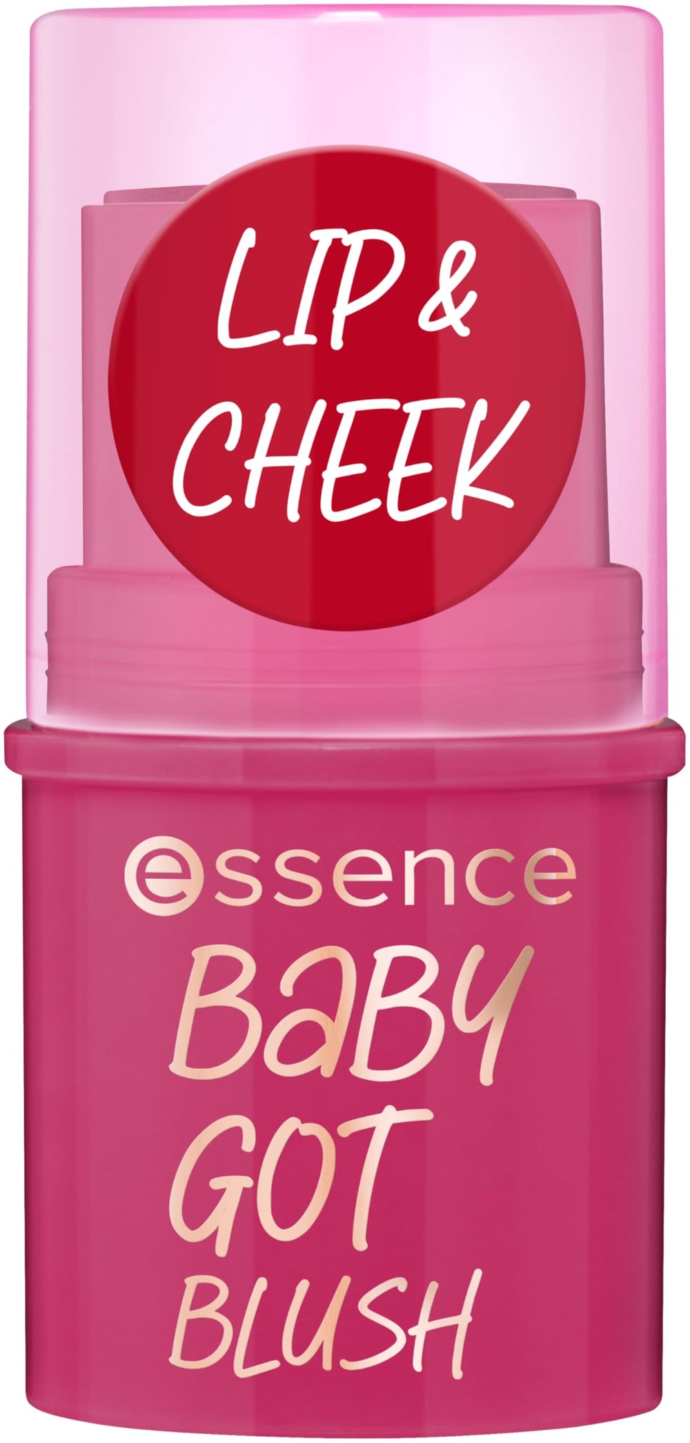 essence Baby Got Blush Stick applied to cheeks for quick even color