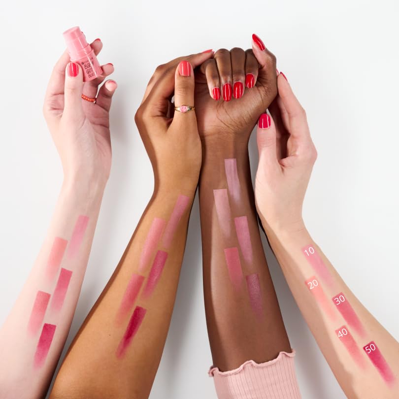 essence Baby Got Blush Stick dabbed on eyelids for soft color
