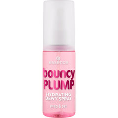 essence Bouncy Plump Hydrating Dewy Spray bottle for instant hydration and radiant glow.