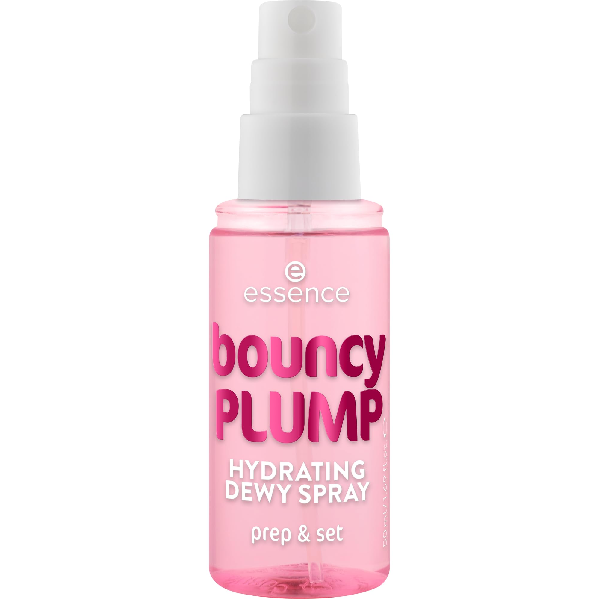 essence Bouncy Plump Hydrating Dewy Spray mist-dispense enables quick refresh and even coverage.