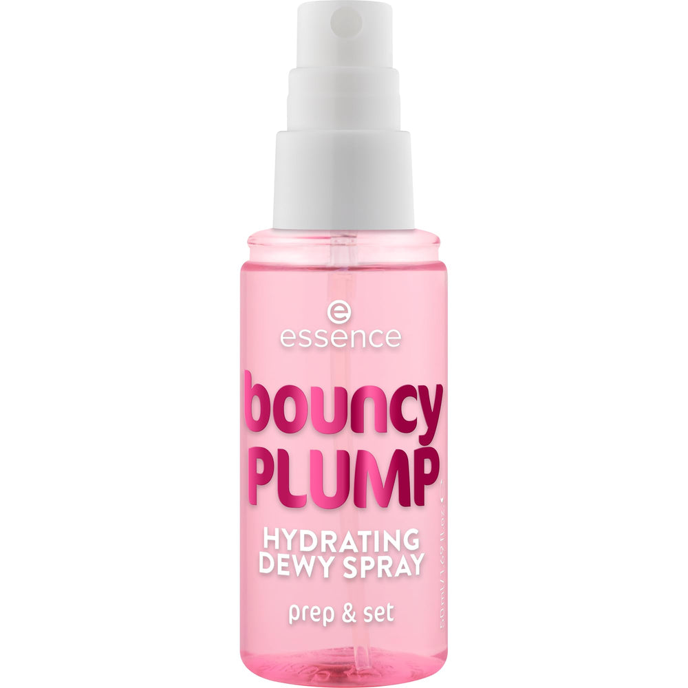 essence Bouncy Plump Hydrating Dewy Spray mist-dispense enables quick refresh and even coverage.