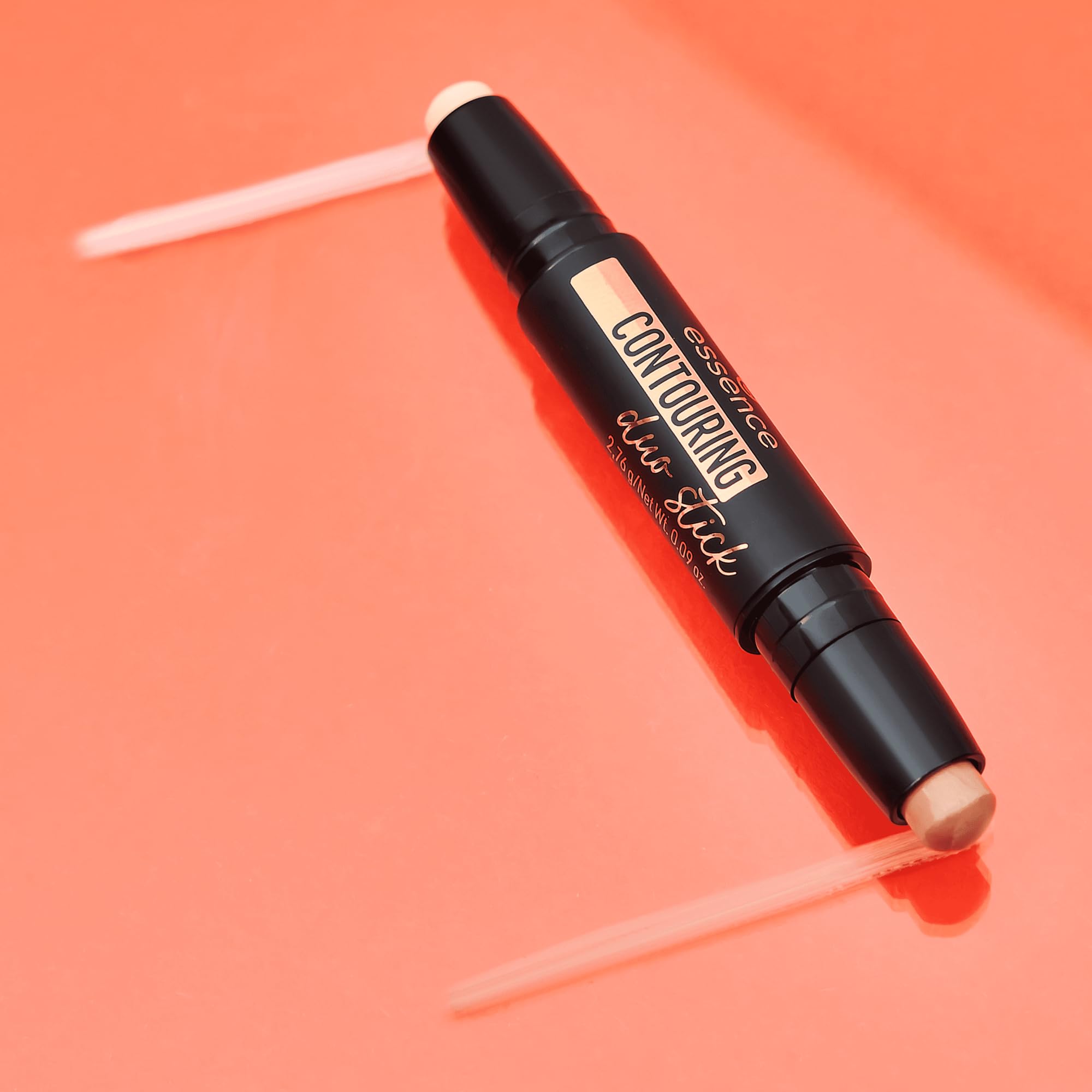 essence Contour Duo Stick packaging closeup highlighting vegan and cruelty-free credentials.