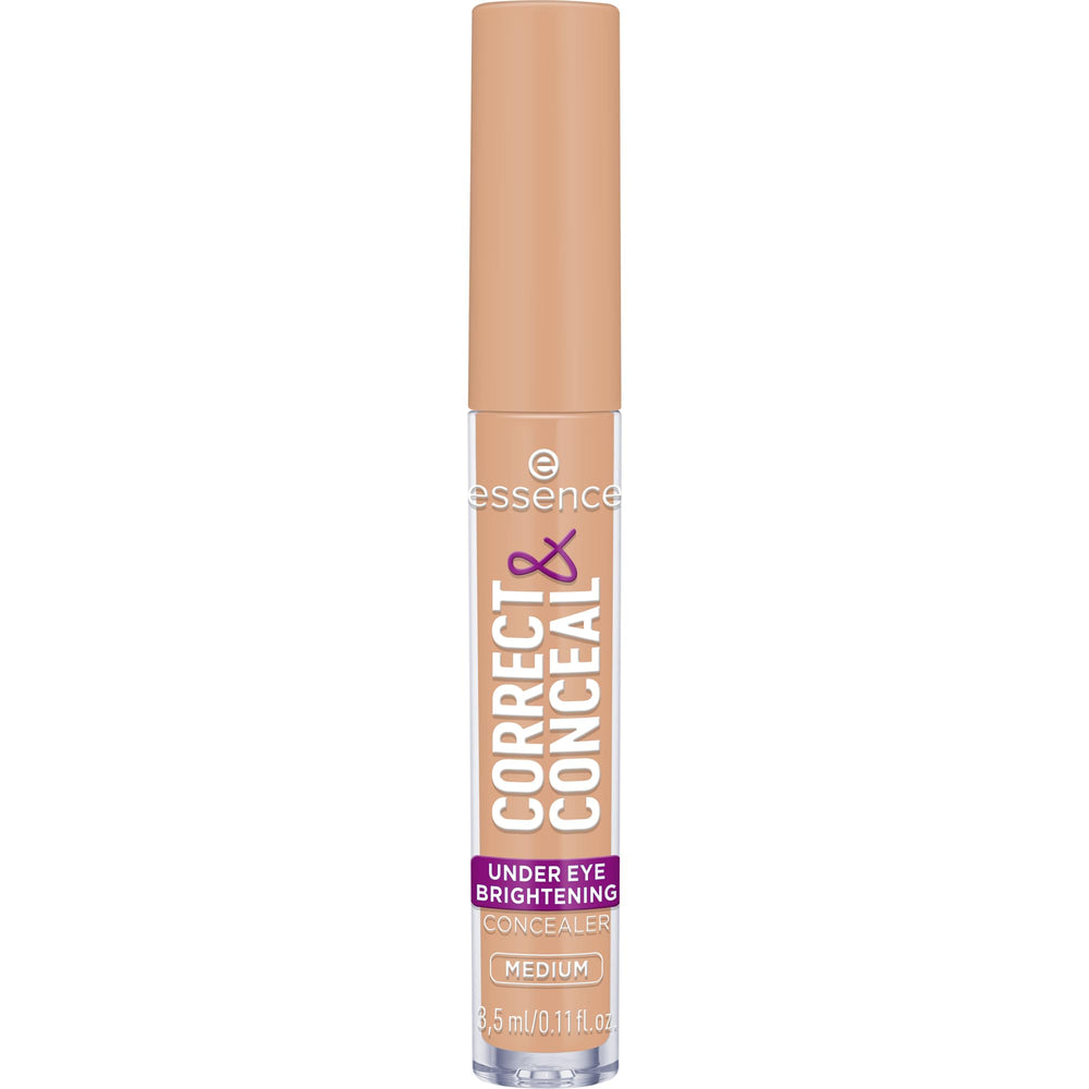 essence Correct & Conceal 20 Medium bottle showing lightweight formula for bright under-eyes
