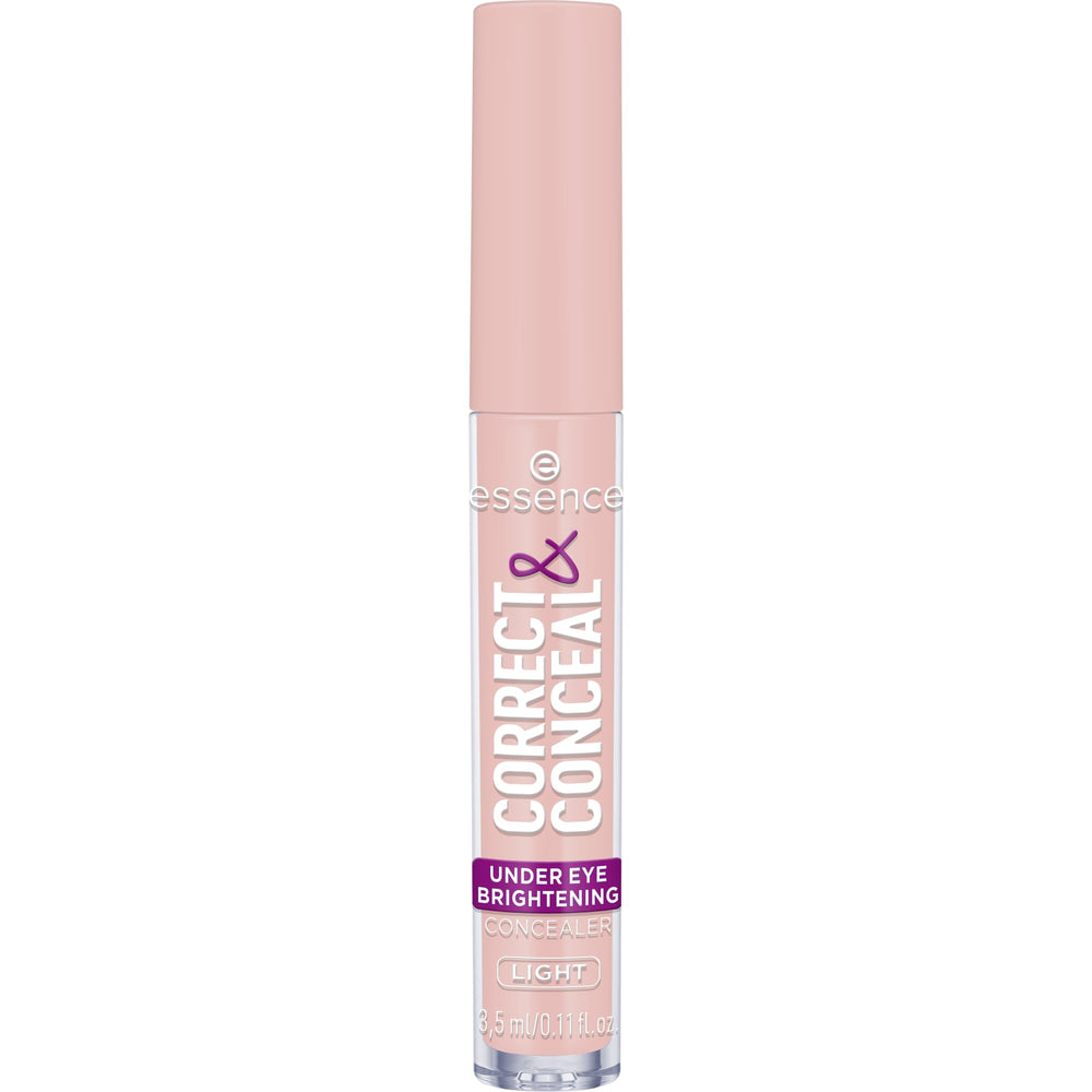 essence Correct & Conceal swatch shows rosy 10 Light Pink shade brightening dull shadows.