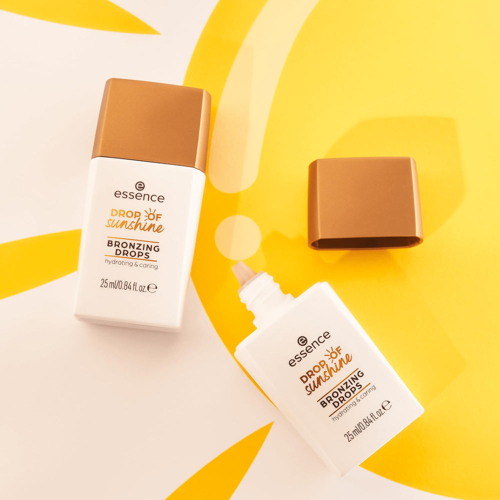 essence Drop of Sunshine bronzing drops complete look with radiant bronze finish