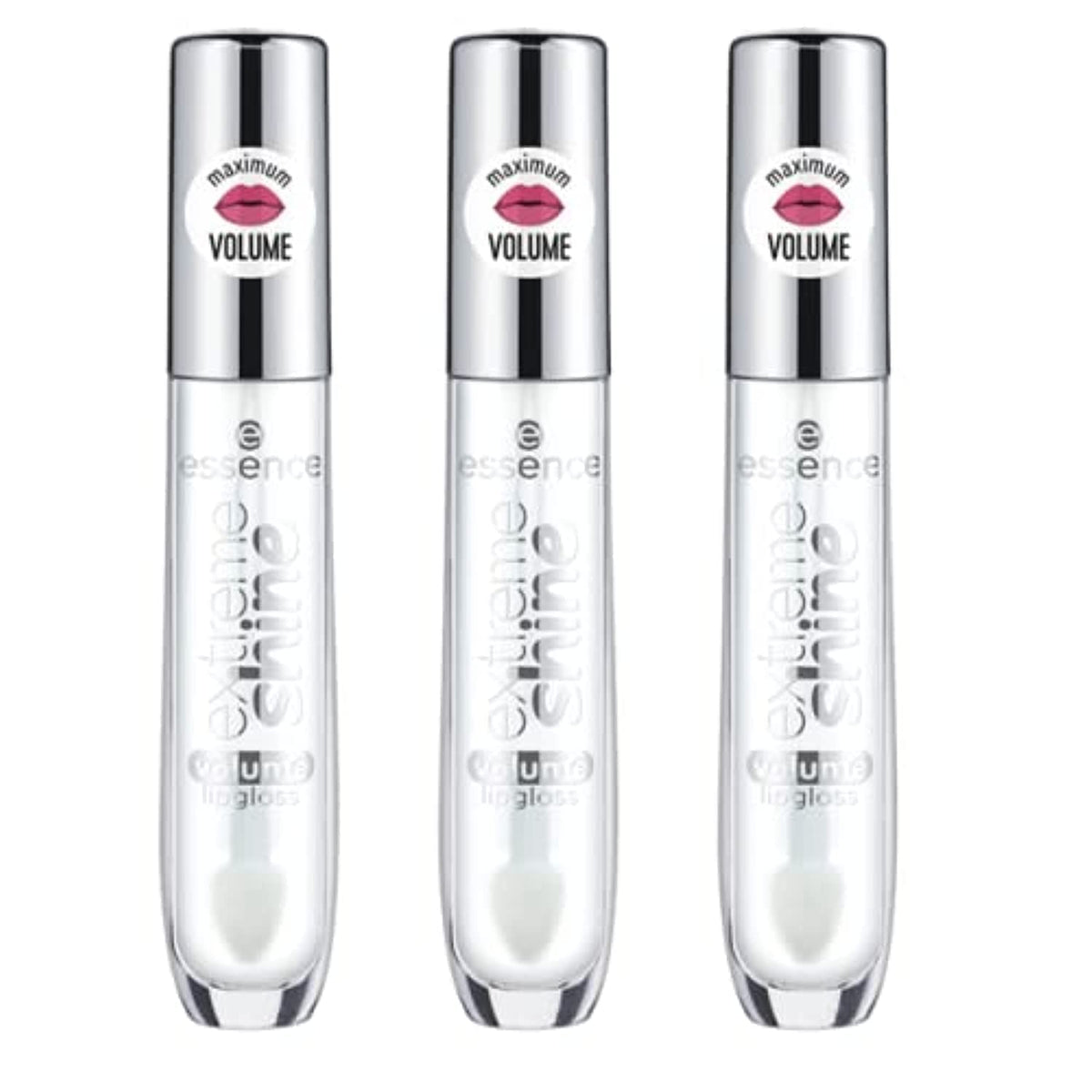 Essence Extreme Shine Volume Lip Gloss crystal clear bottle with high-shine finish.
