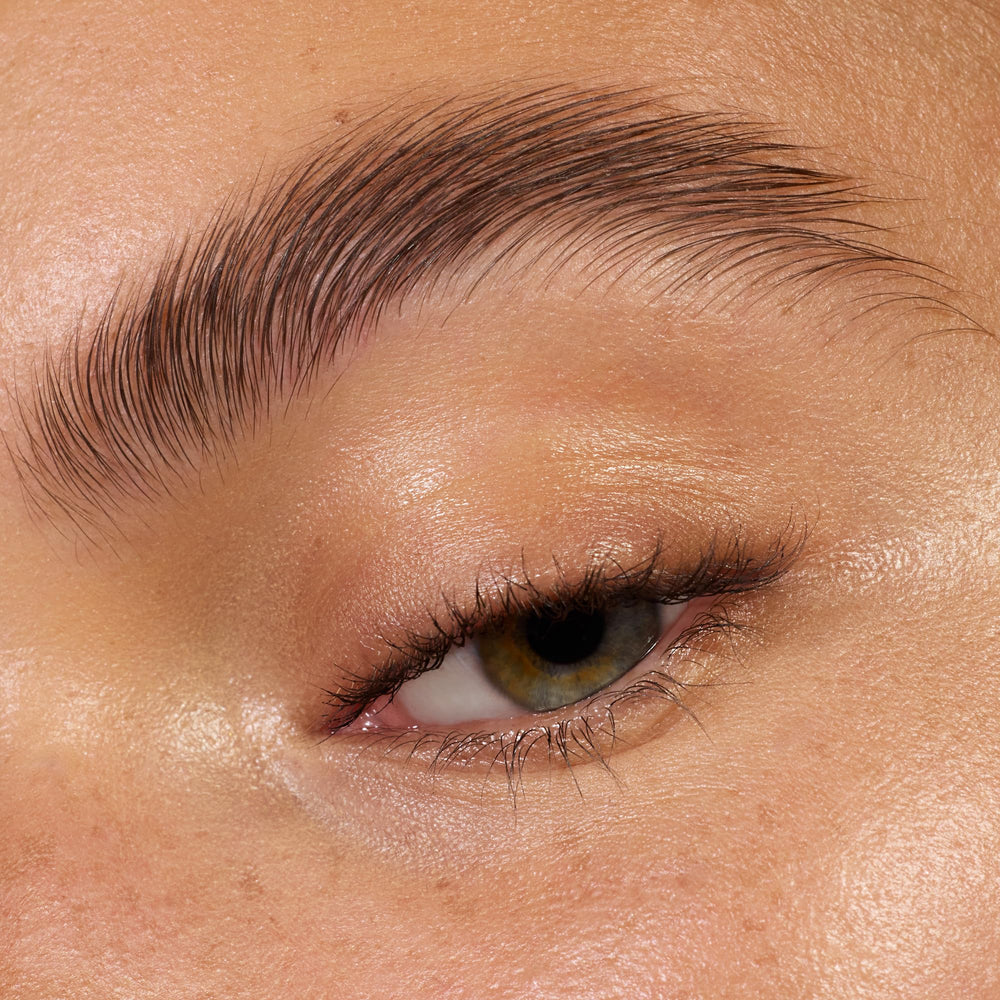 Essence Fix It Like a Pro Brow Gel before and after shows natural, weightless definition.