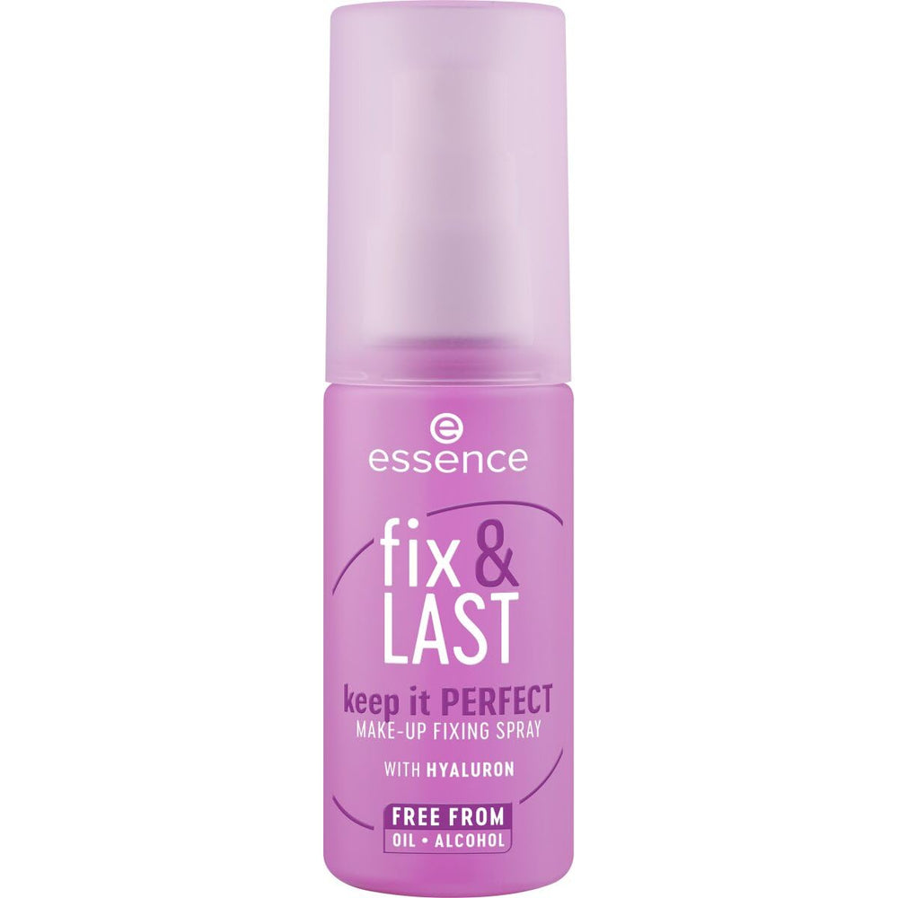 essence Fix & Last bottle mist delivers weightless, long-lasting makeup hold for all-day confidence.