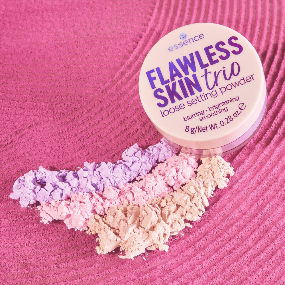 Essence Flawless Skin Powder Trio eye-brightening shade for refreshed under-eye area.