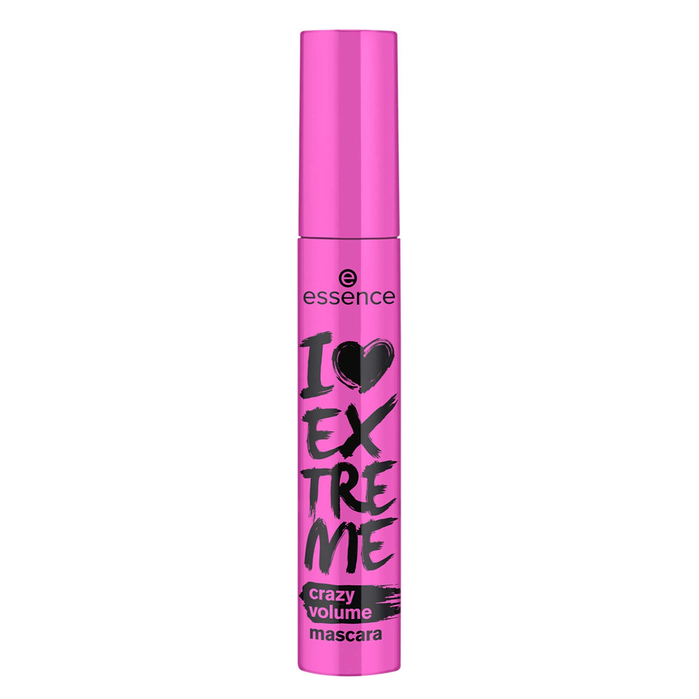 essence I Love Extreme Crazy Volume Mascara brush stroke showcasing length and definition