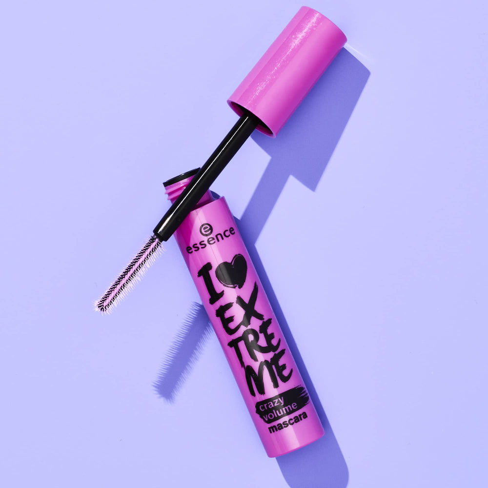 essence I Love Extreme Crazy Volume Mascara packaging back listing key features