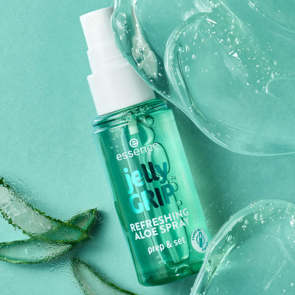 essence Jelly Grip bottle highlights vegan and cruelty-free formula for clean beauty.