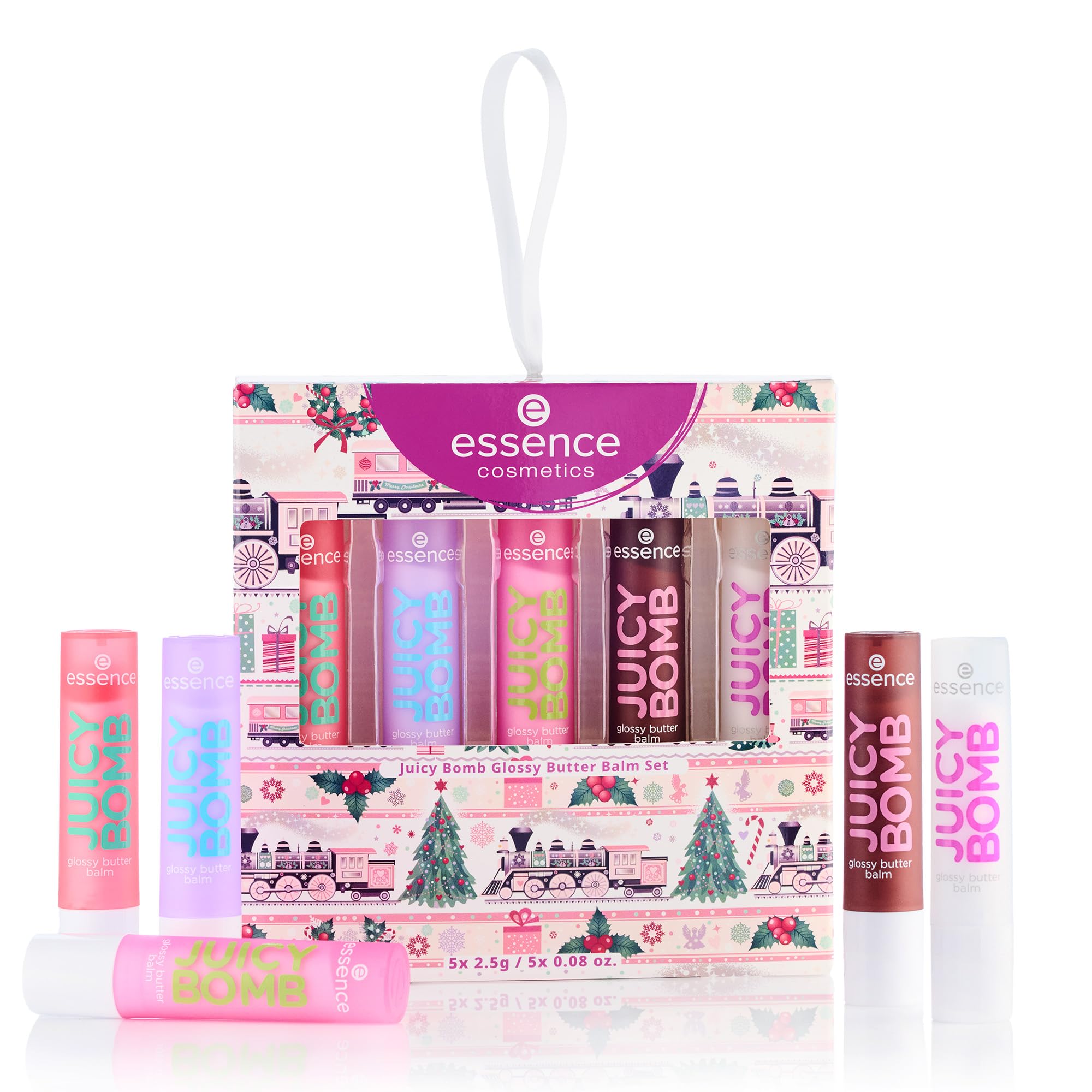 Essence Juicy Butter Balm collection laid out on a table for gifting inspiration.