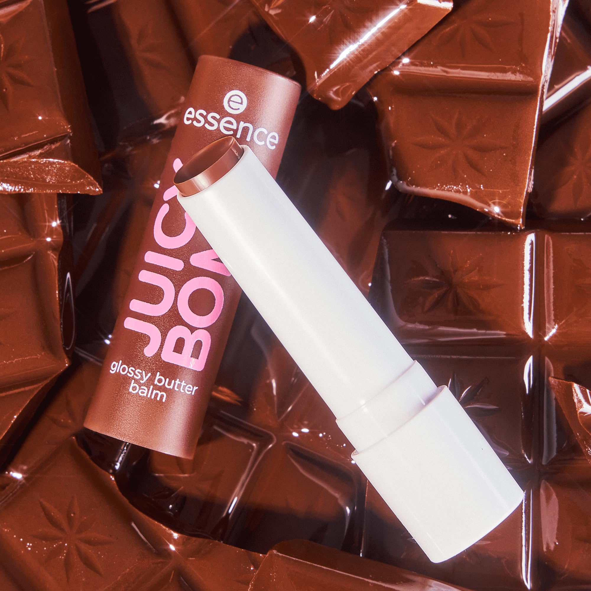 Essence Juicy Butter Balm all five shades displayed for a complete look.