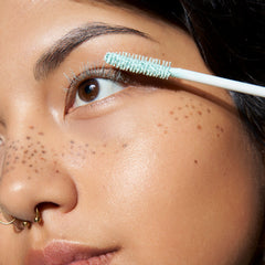 essence Lash Princess Primer wand close-up highlights soft elastomer bristles.