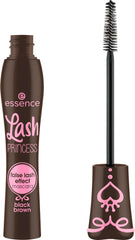 essence Lash Princess Brown mascara bottle close-up for natural volume.