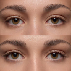 essence Lash Princess Brown mascara on upper lashes for natural length and definition.