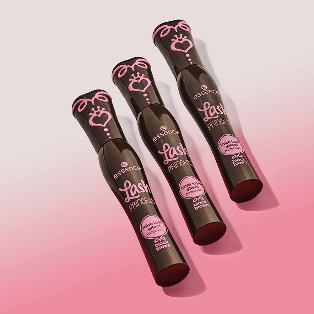 essence Lash Princess Brown vegan cruelty-free badge and clean formulation highlight.