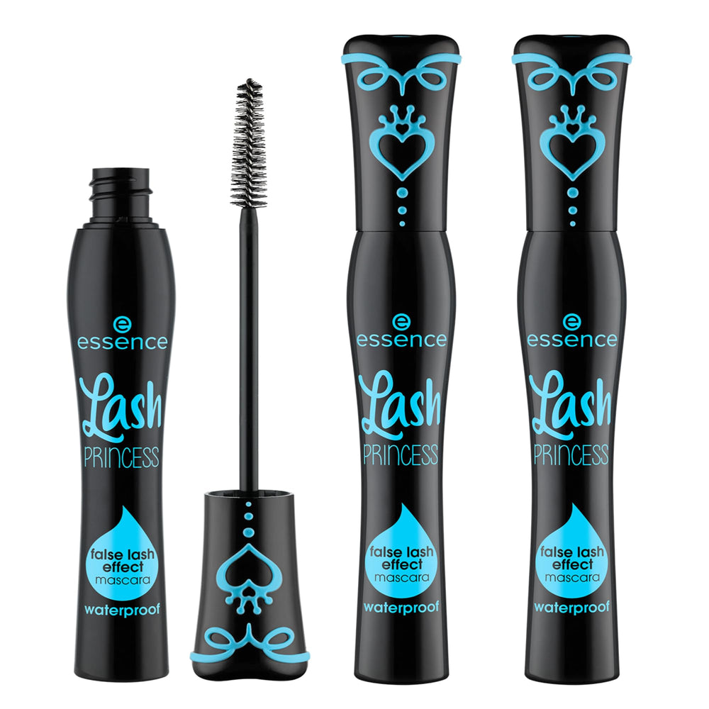 Essence Lash Princess Waterproof Mascara 3-Pack bottle for travel-ready lashes.