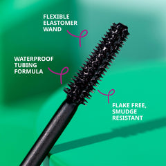 essence Lash Without Limits before after demonstrating dramatic length with tubing technology.