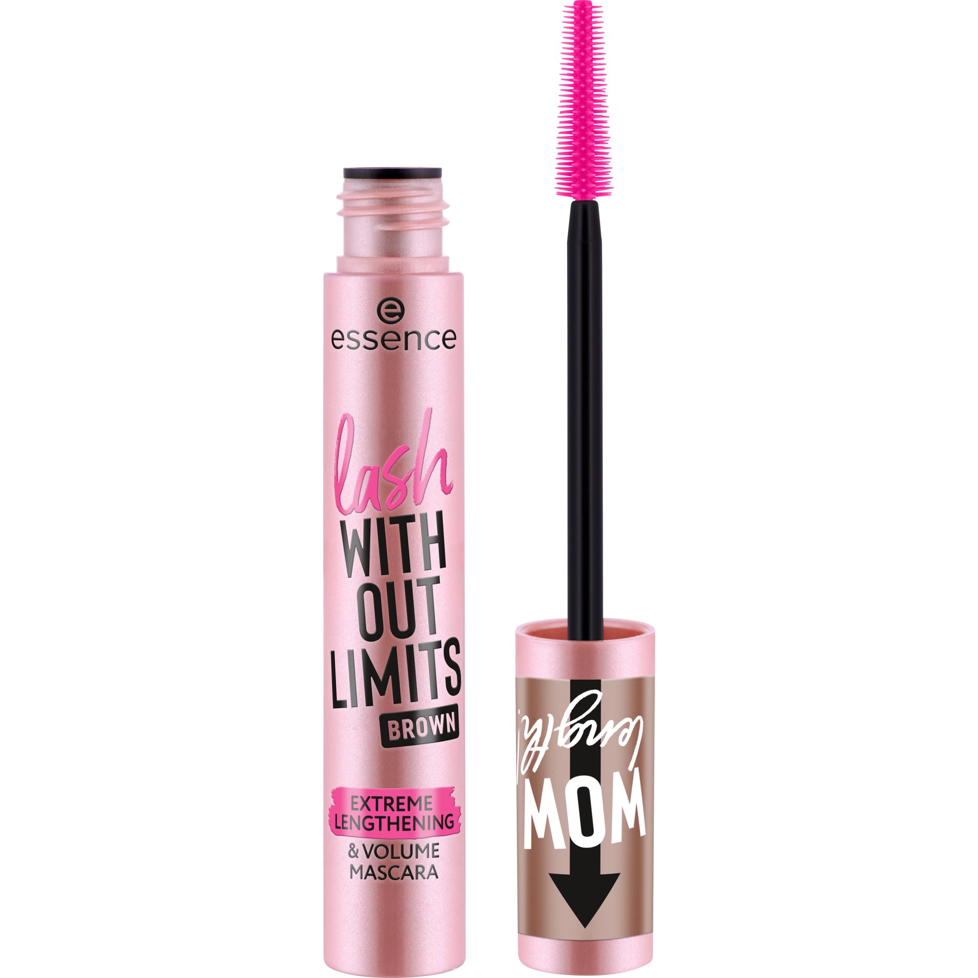 Essence Lash Without Limits brown bottle for dramatic lengthening and volume.