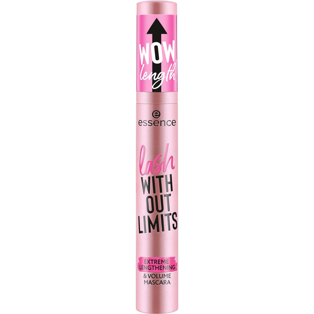 essence Lash Without Limits full lash shot showing dramatic length and volume.