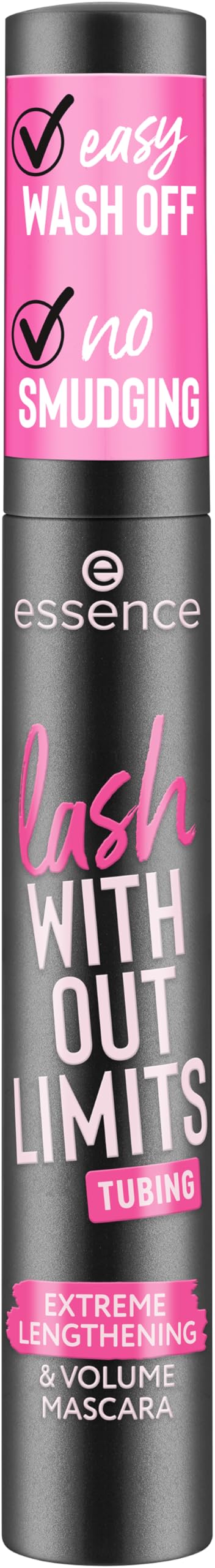 essence Lash Without Limits wand close-up highlighting flexible elastomer brush for precise coats.
