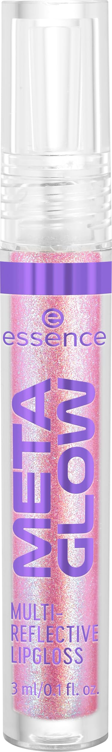essence Meta Glow holographic finish packaging highlights vegan and cruelty-free appeal.