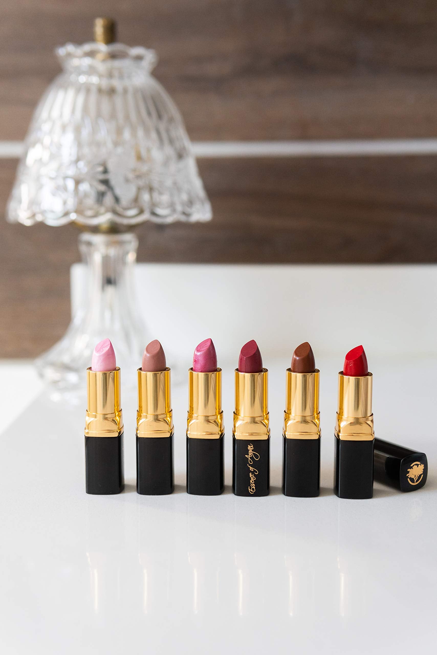 Essence Of Argan packaging with shea butter as luxurious lip care