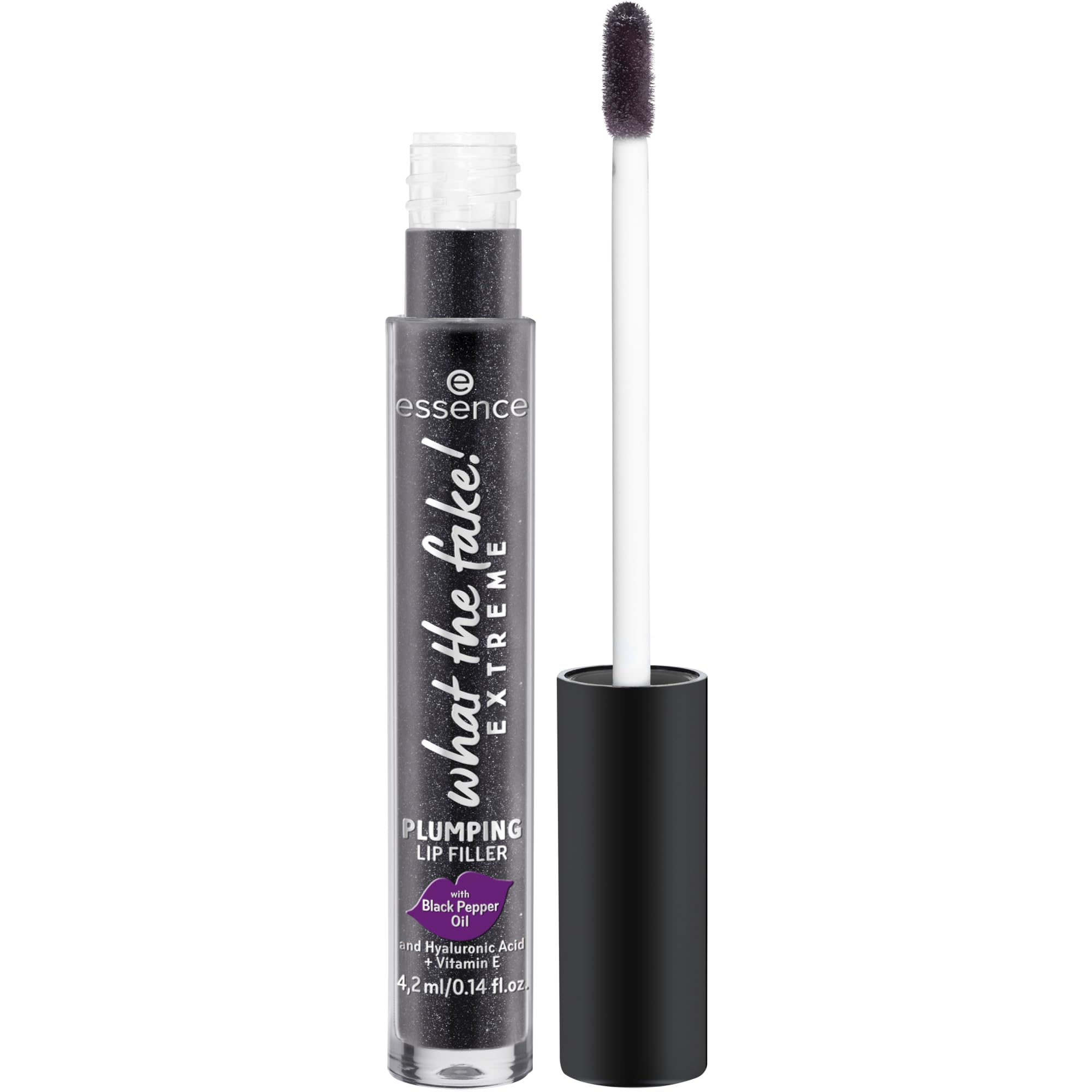essence Pepper Me Up gloss on lips showing shine and tint
