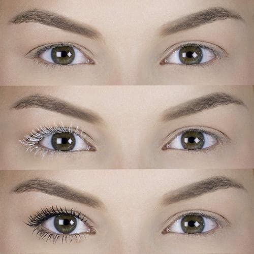 essence Primed lashes after mascara close-up highlights enhanced lift and separation.