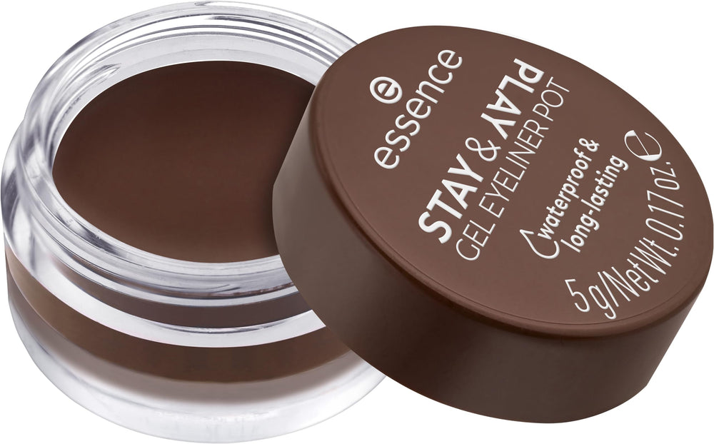 essence Stay & Play brown swatch demonstrates creamy texture and smooth glide