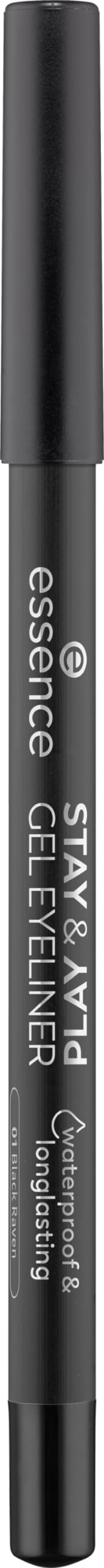 Close-up of essence Stay & Play Gel Eyeliner Black Raven tip for precise use