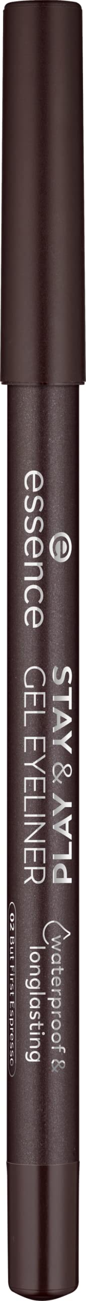 essence Stay & Play Gel Eyeliner waterproof application for all-day wear.