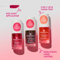 essence What a Tint! cheek tint swatch showing soft rosy glow.