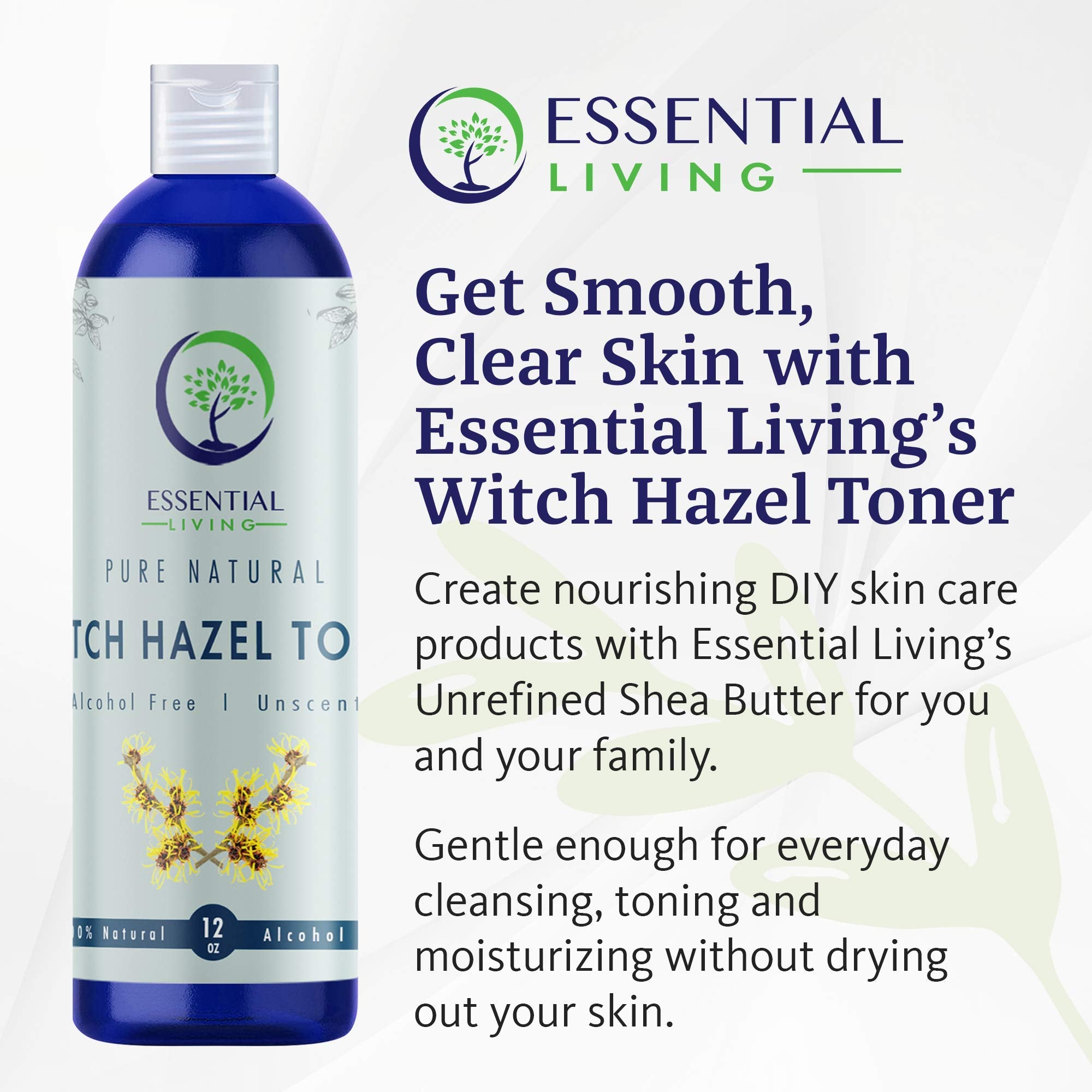 Essential Living Witch Hazel Toner dispensing pour highlighting easy application