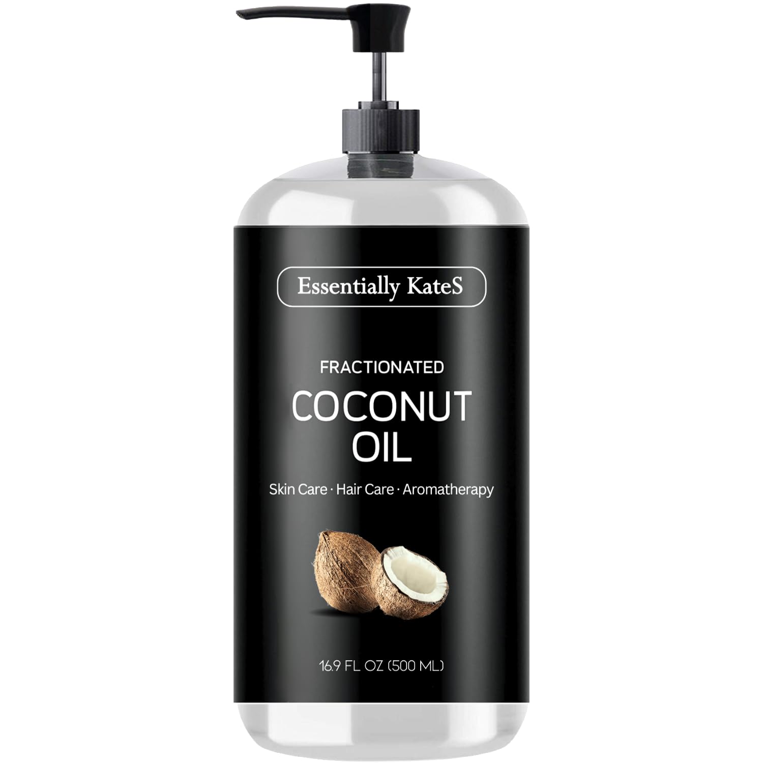 Essentially KateS fractionated coconut oil bottle pour for smooth application