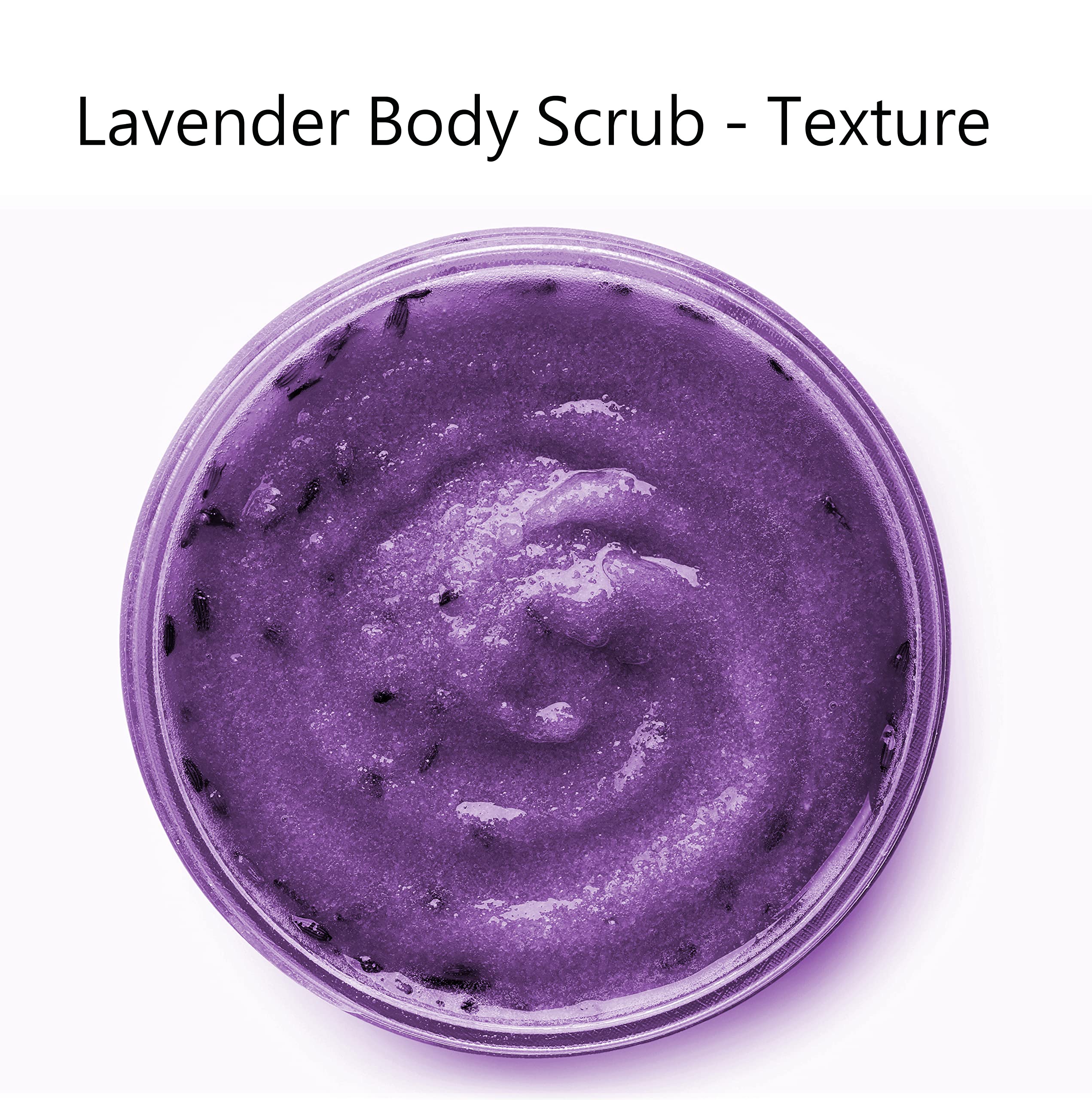 Essentially KateS Lavender Salt Scrub texture close-up reveals whipped lavender cream.