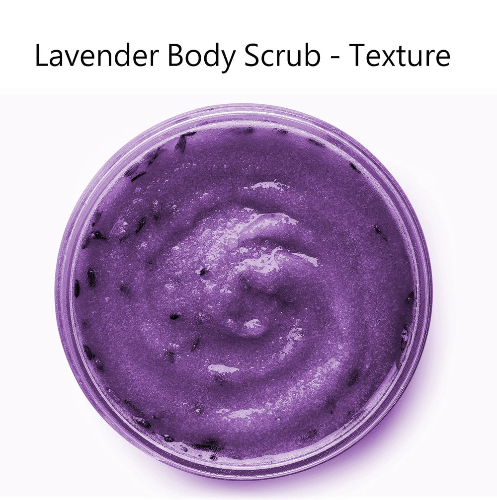 Essentially KateS Lavender Salt Scrub texture close-up reveals whipped lavender cream.