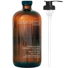 Dropper cap enables precise, clean dispensing for hair or skin care.