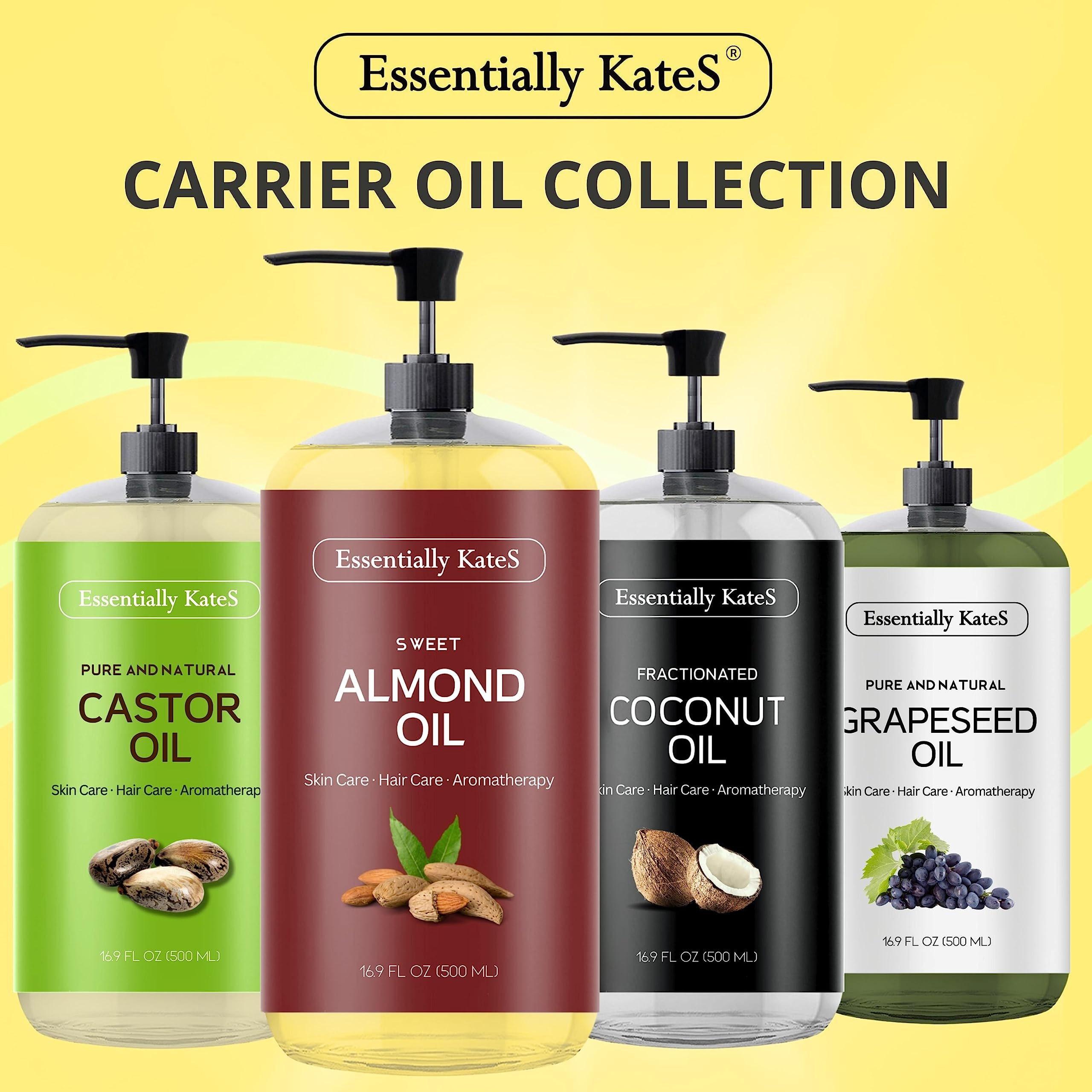 Essentially KateS Sweet Almond Oil packaging box on display