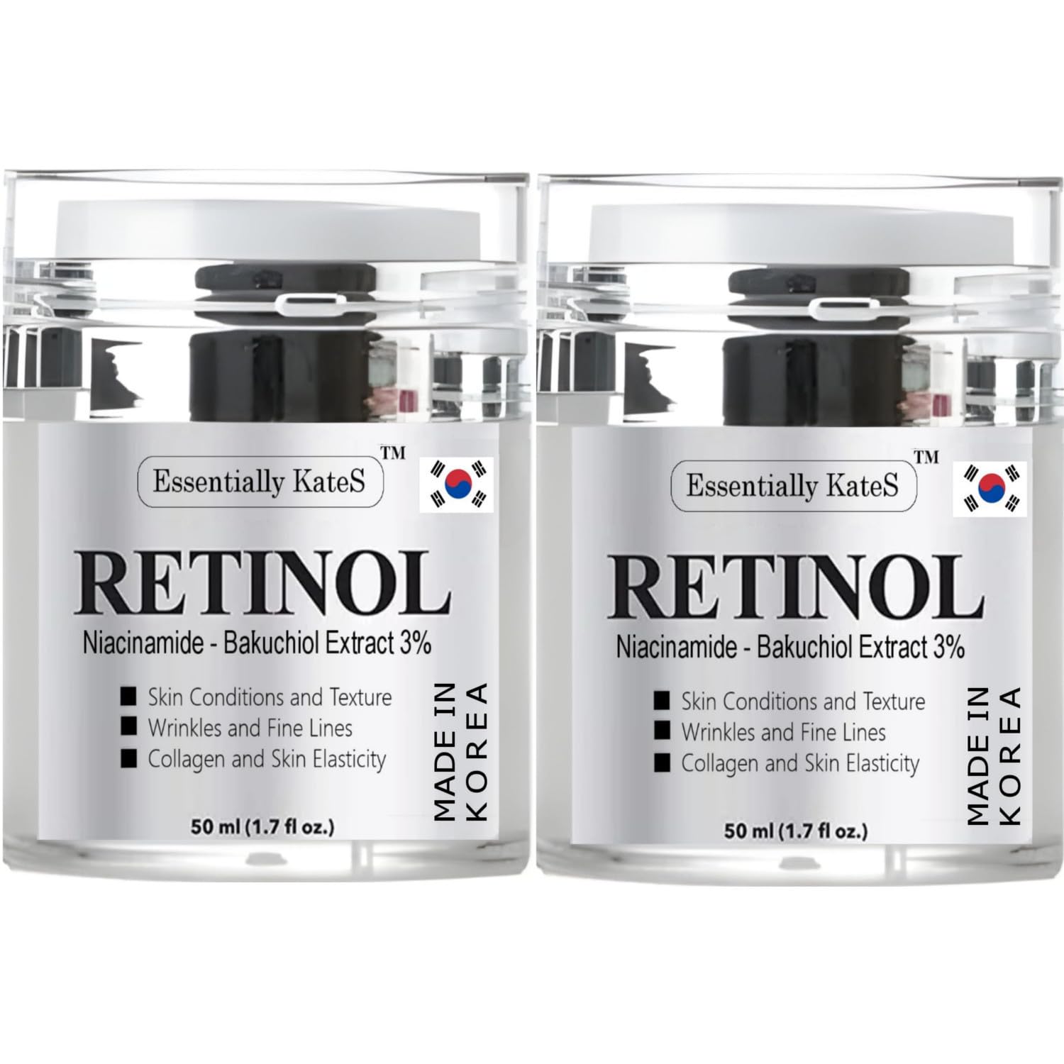Essentially KateS Retinol Moisturizer Cream packaging shows premium Korean skincare.