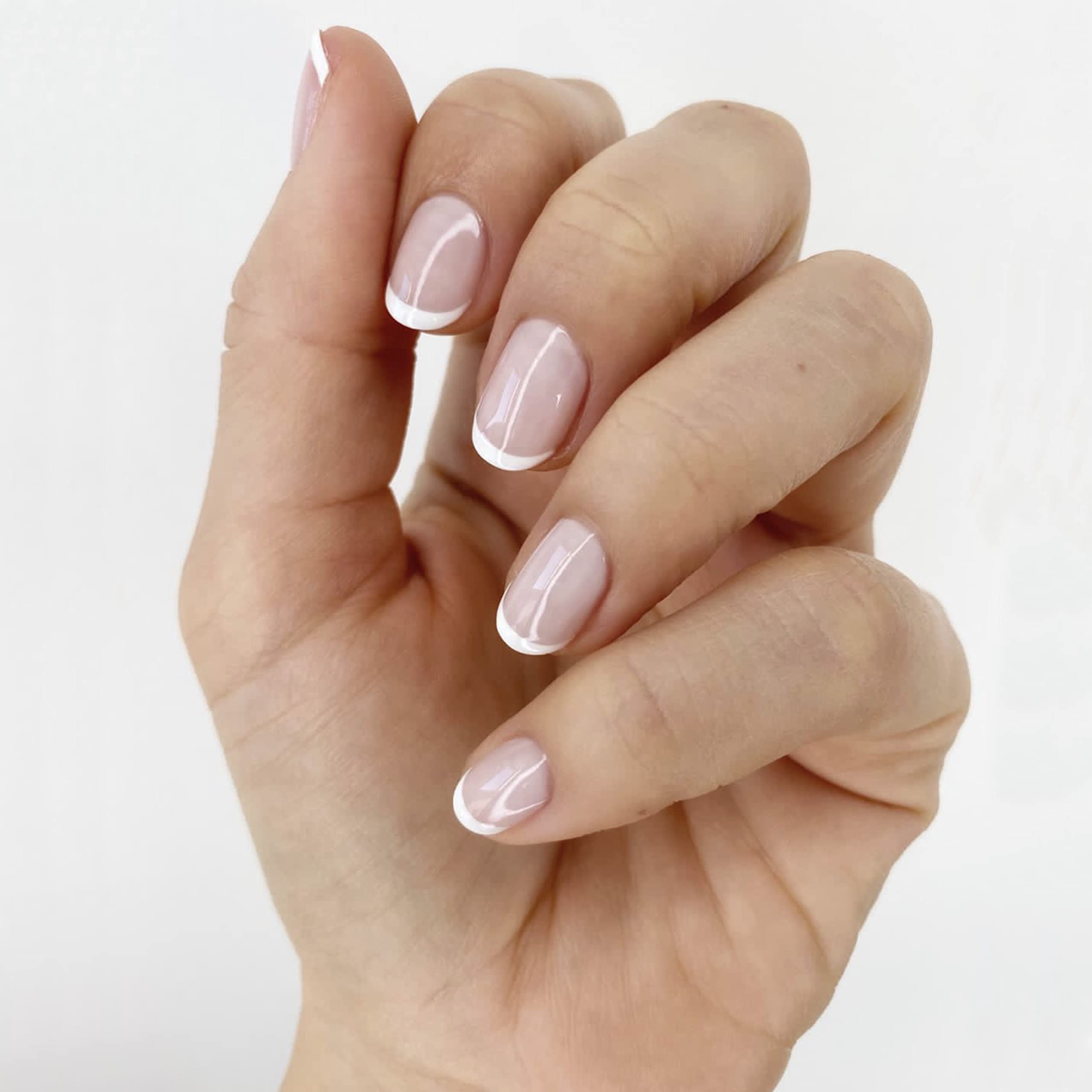 essie Blanc white polish bottle ready to create a crisp French manicure.