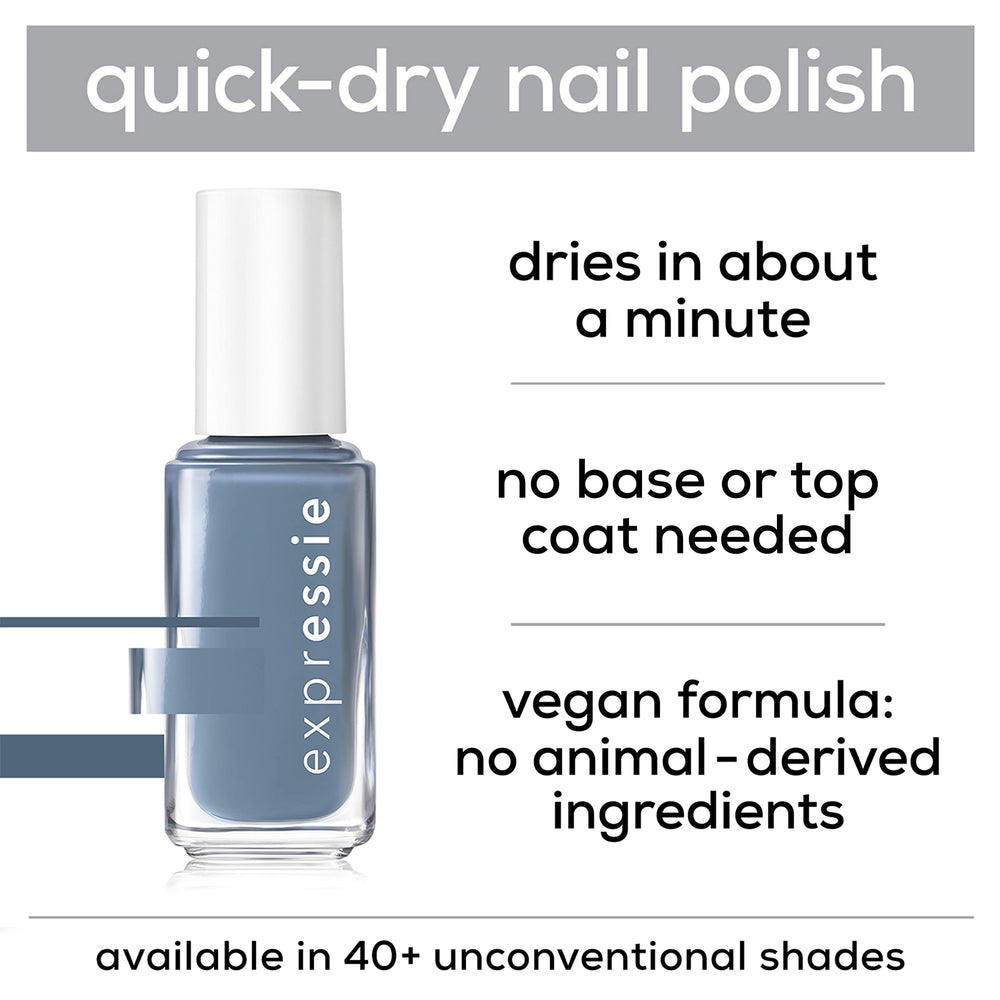 essie expressie fx bare nails show holographic glitter effect without color