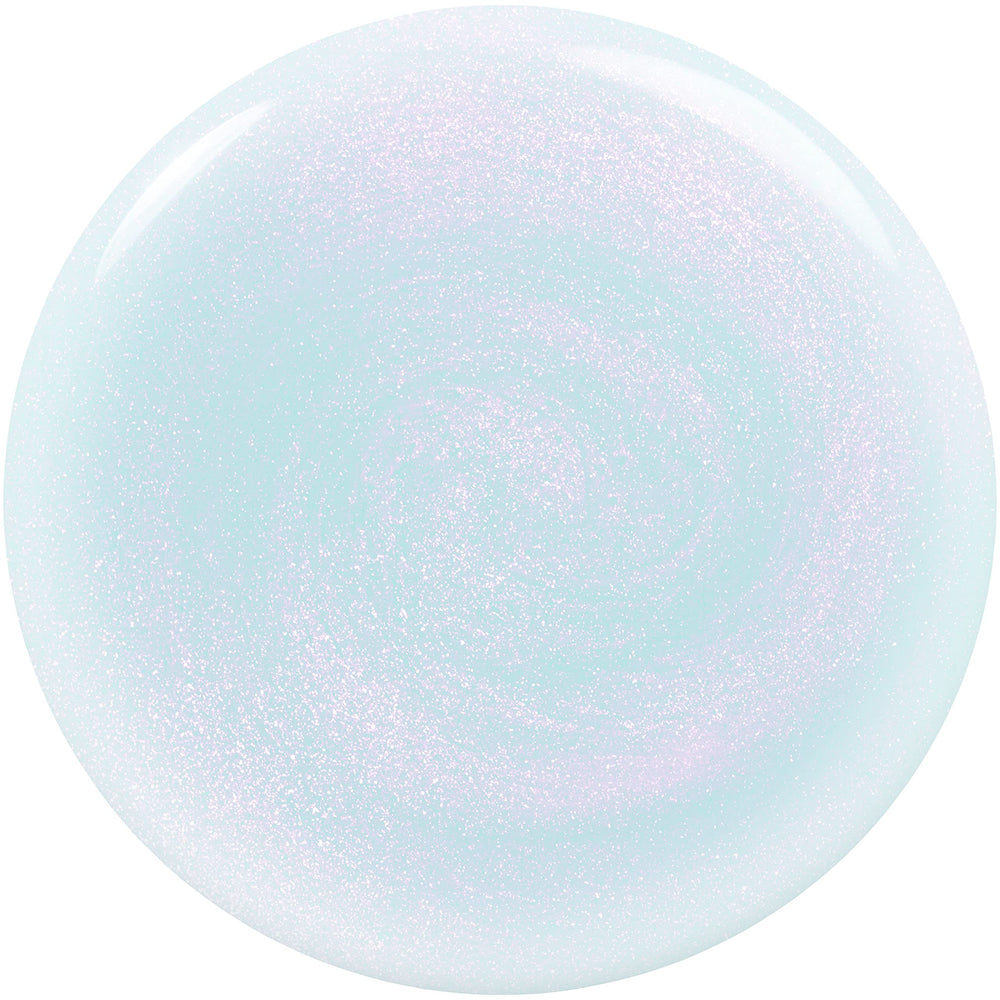 Close-up of the FX Filter top coat brush stroke over Immaterial Frost, revealing holographic shimmer for dimension.