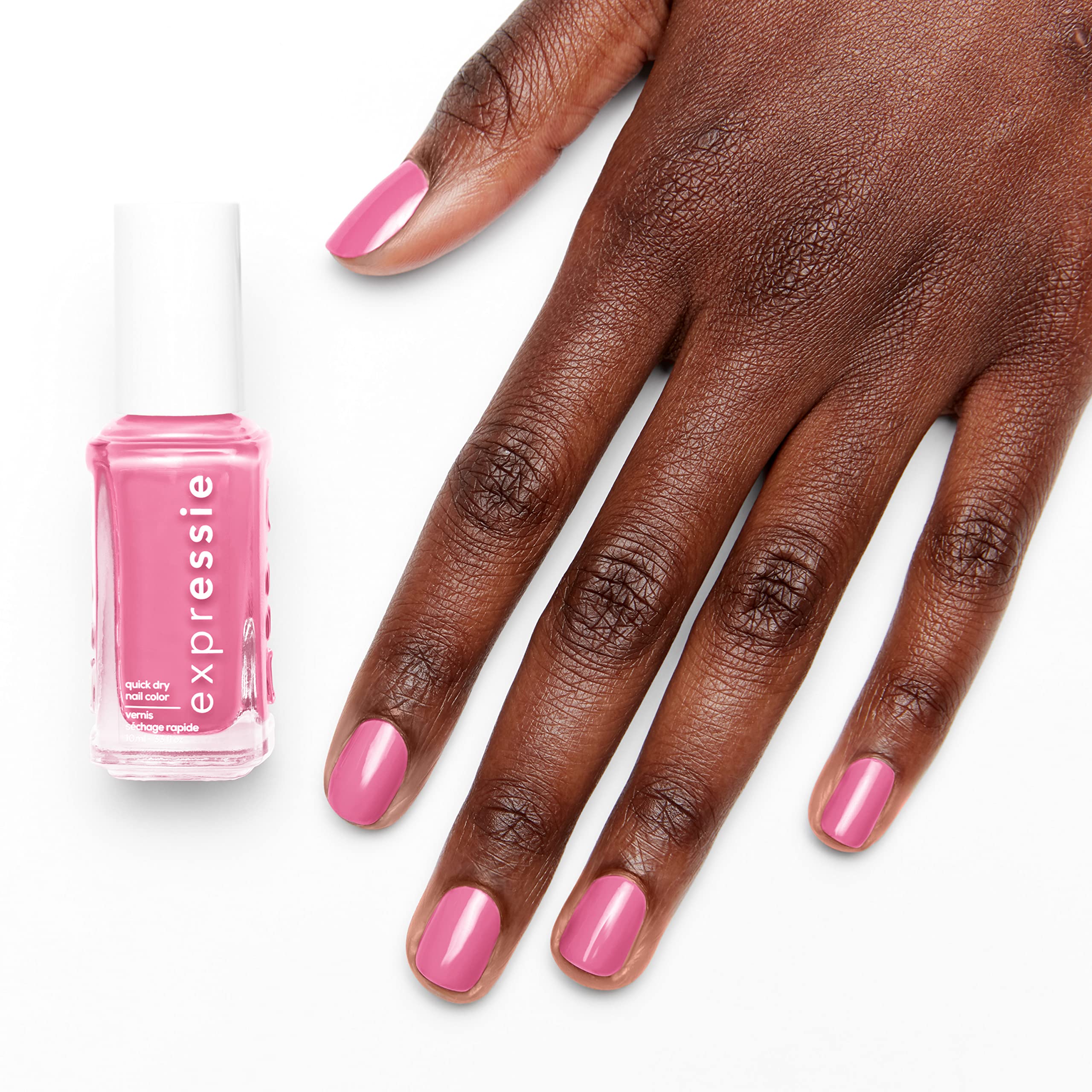 essie Expressie Makin Moves swatch shows playful bubblegum tone